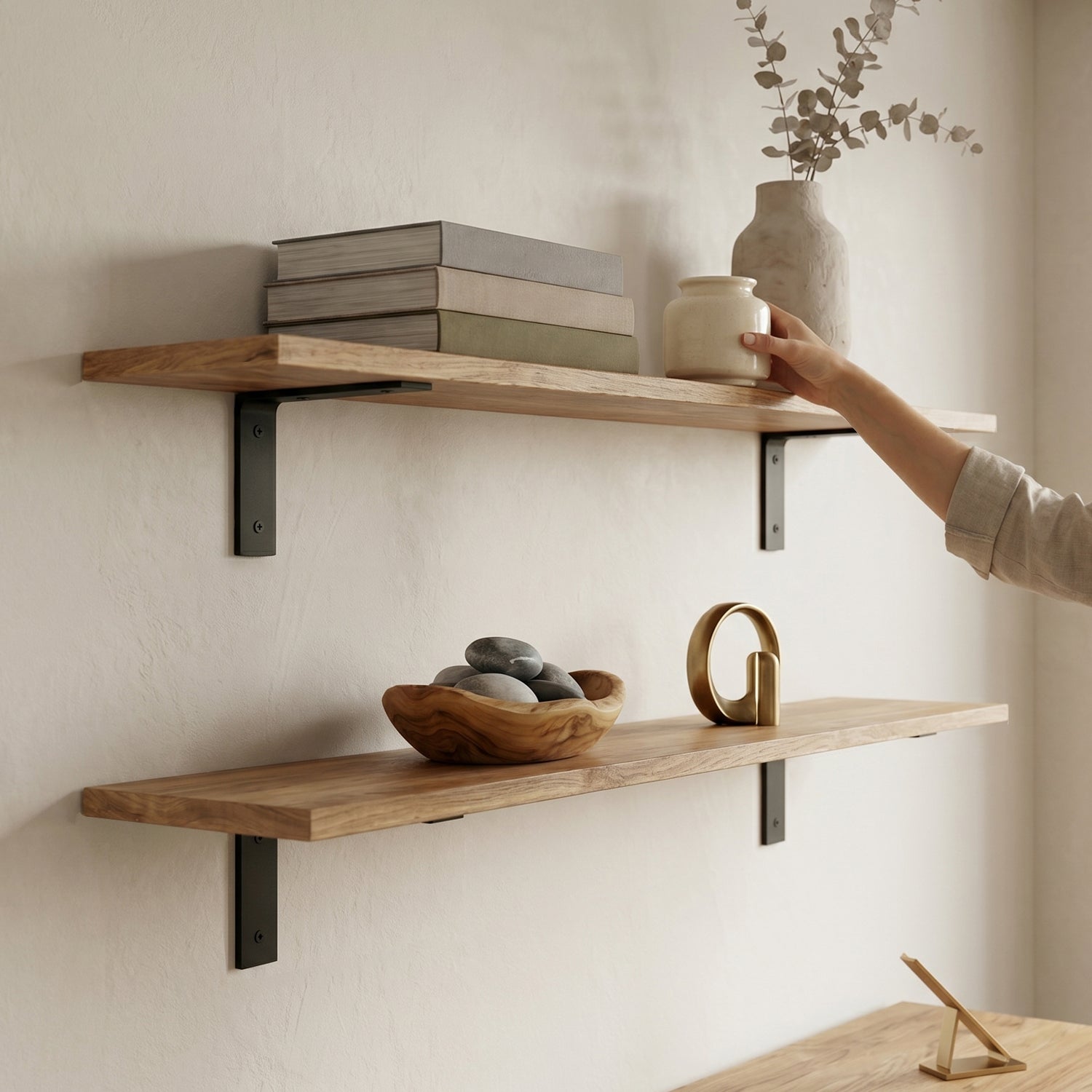 Solid Oak Wall Shelf - 18mm