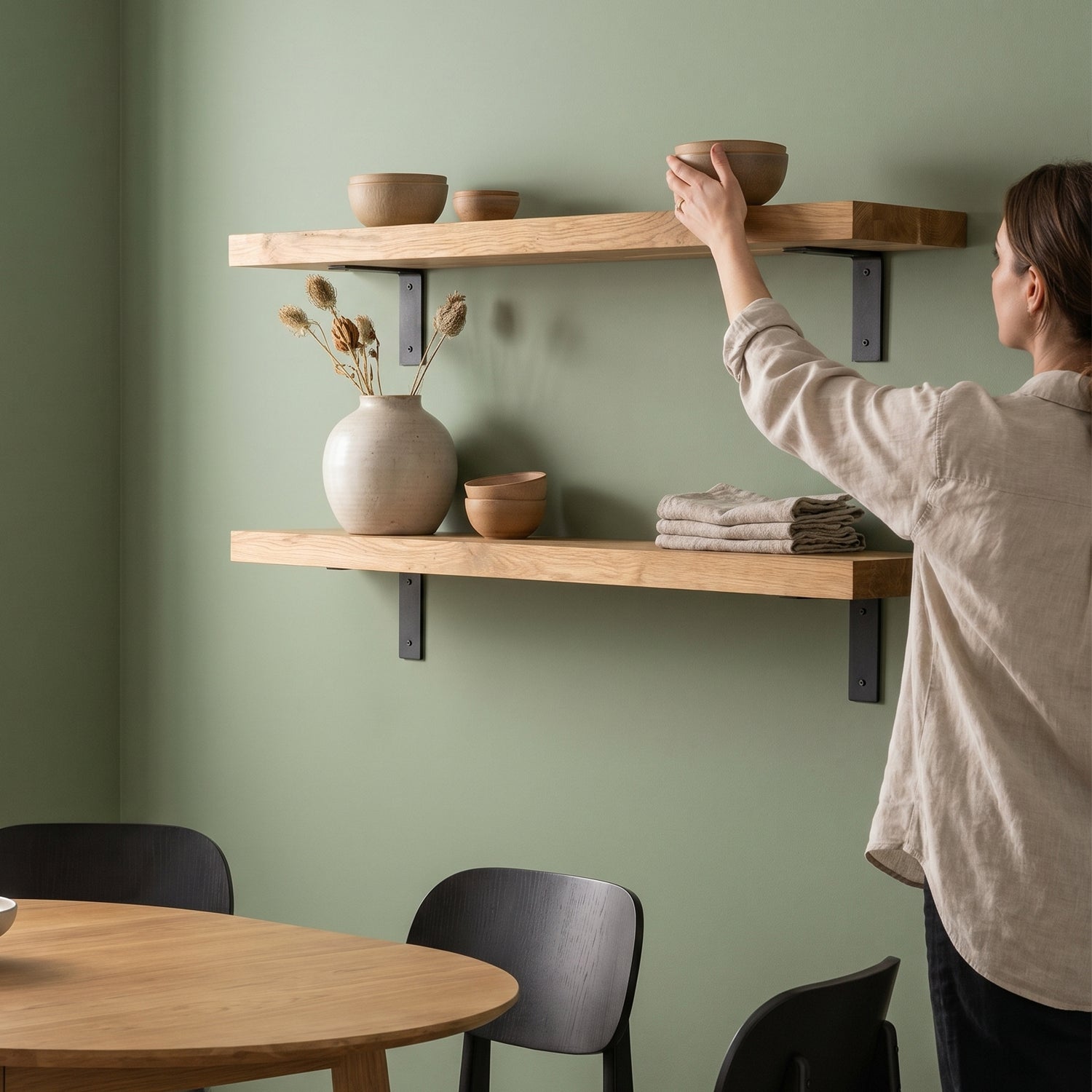 Solid Oak Wall Shelf - 40mm