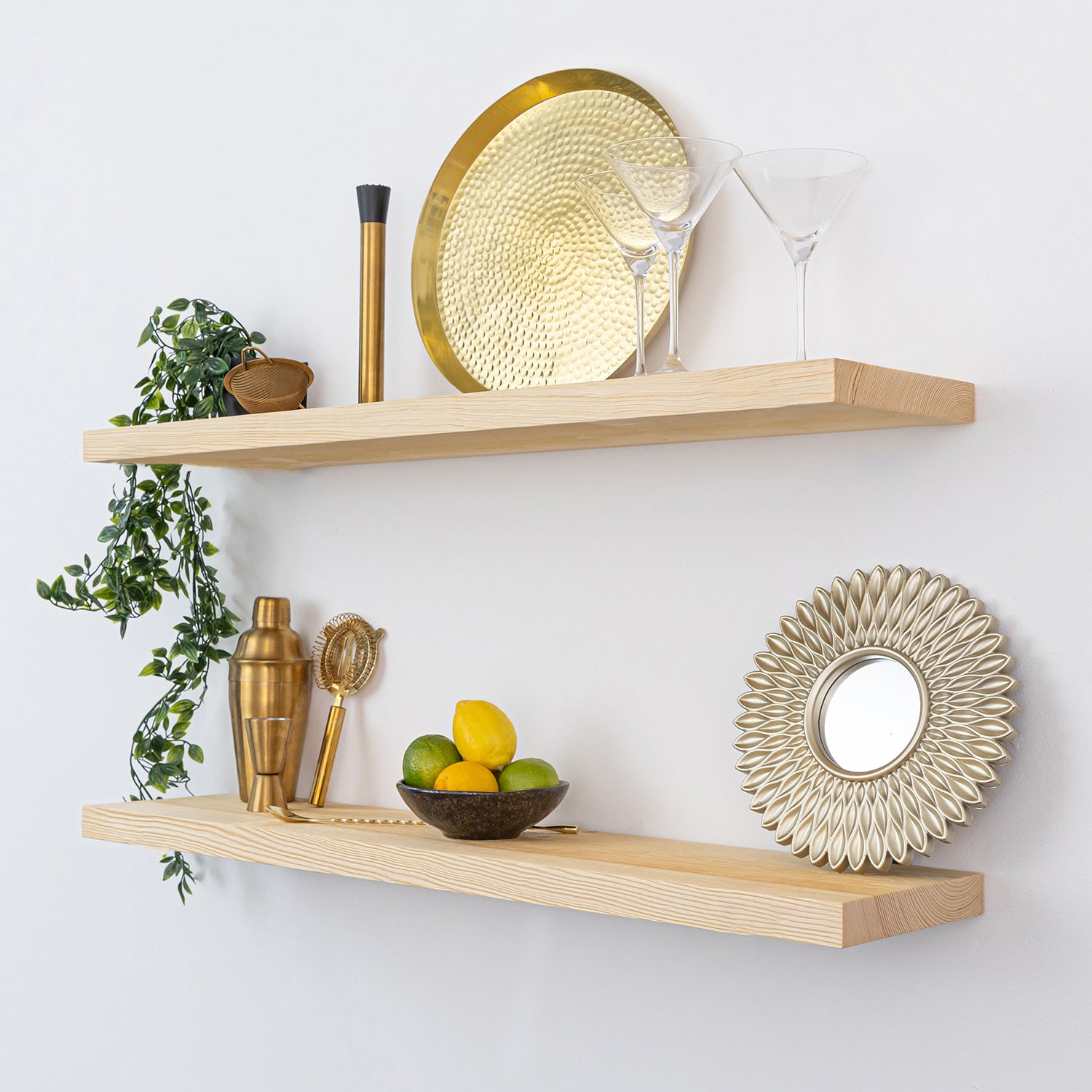 Pine Floating Shelf - Solid Wood - 32mm thick
