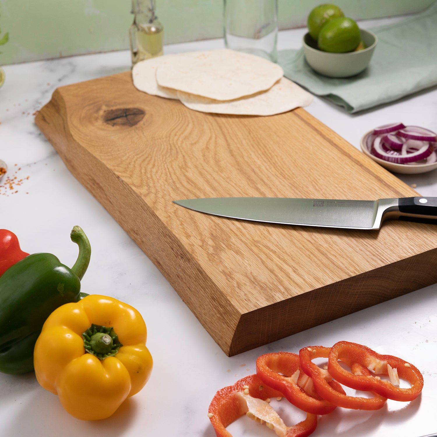 Solid Rustic Oak Live Edge Chopping Board