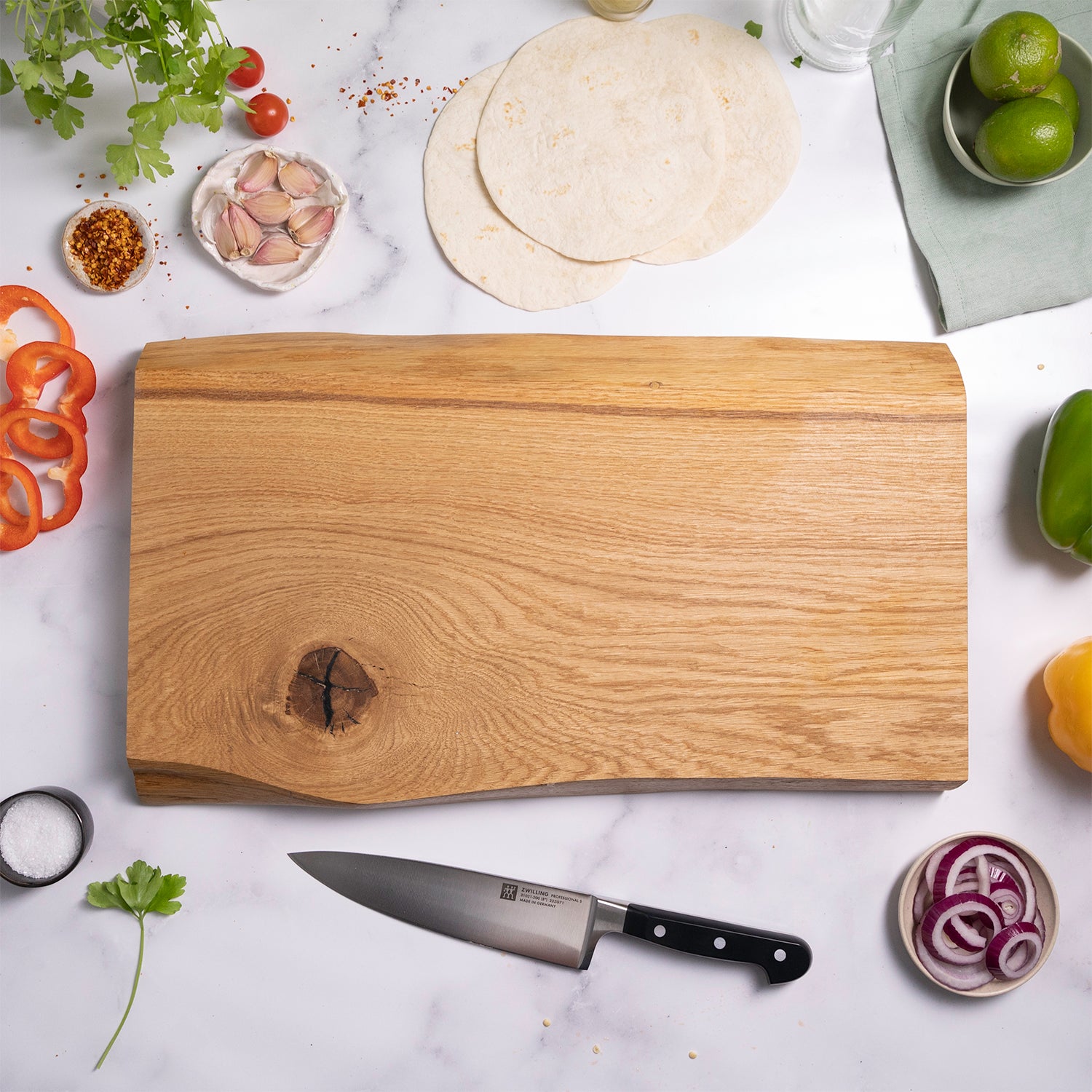 Solid Rustic Oak Live Edge Chopping Board