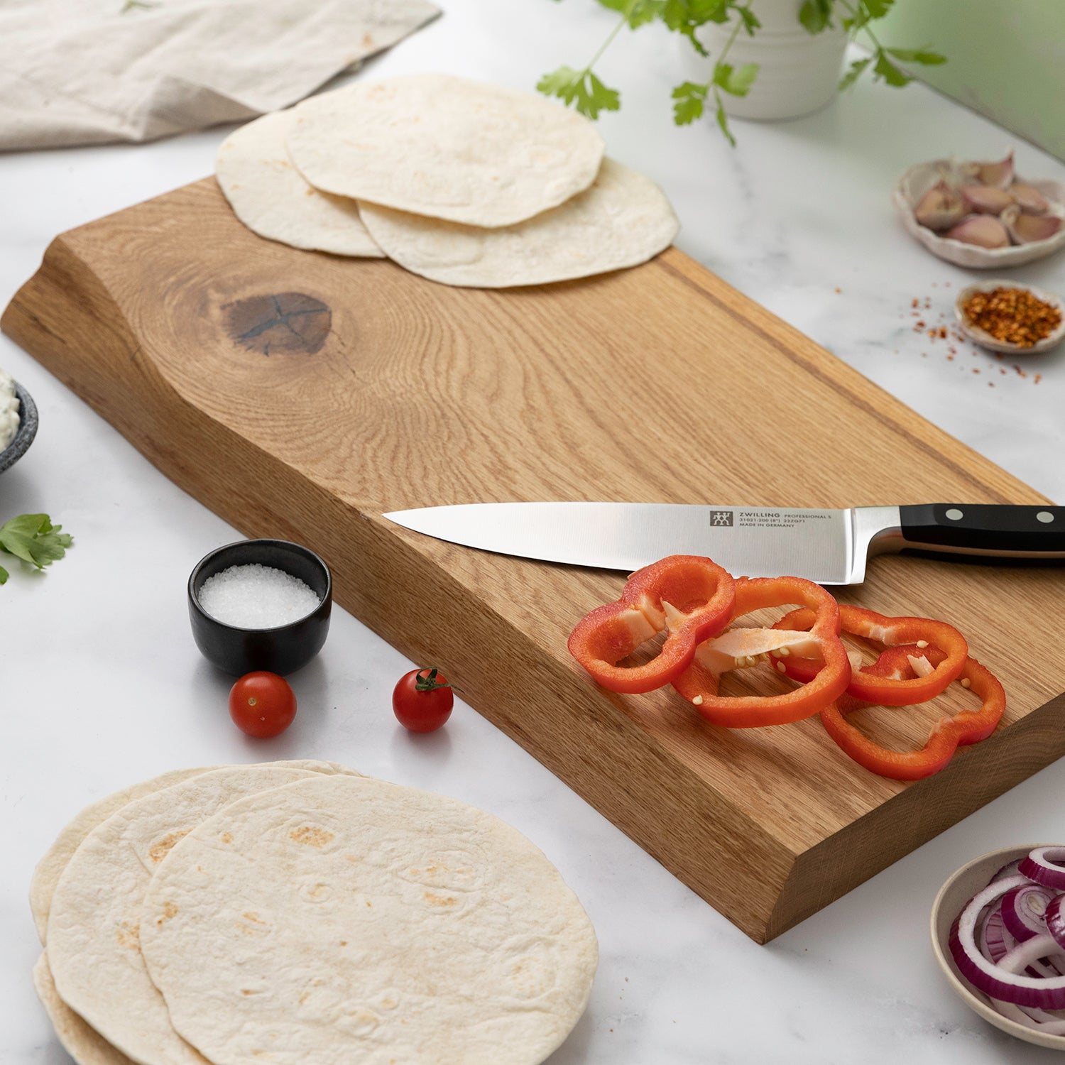 Solid Rustic Oak Live Edge Chopping Board