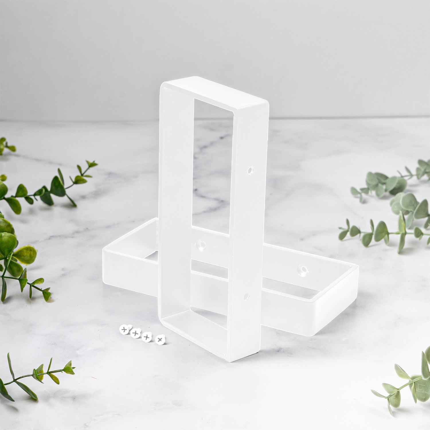 Walnut Solid Wood Monitor Stand with White Metal Legs