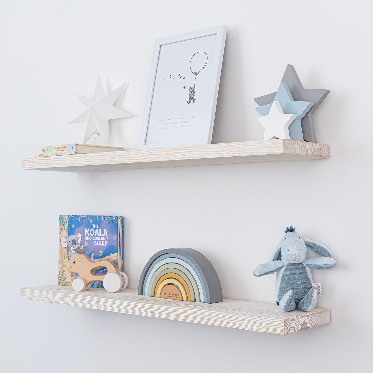 White Floating Shelf - Solid Wood - 32mm thick