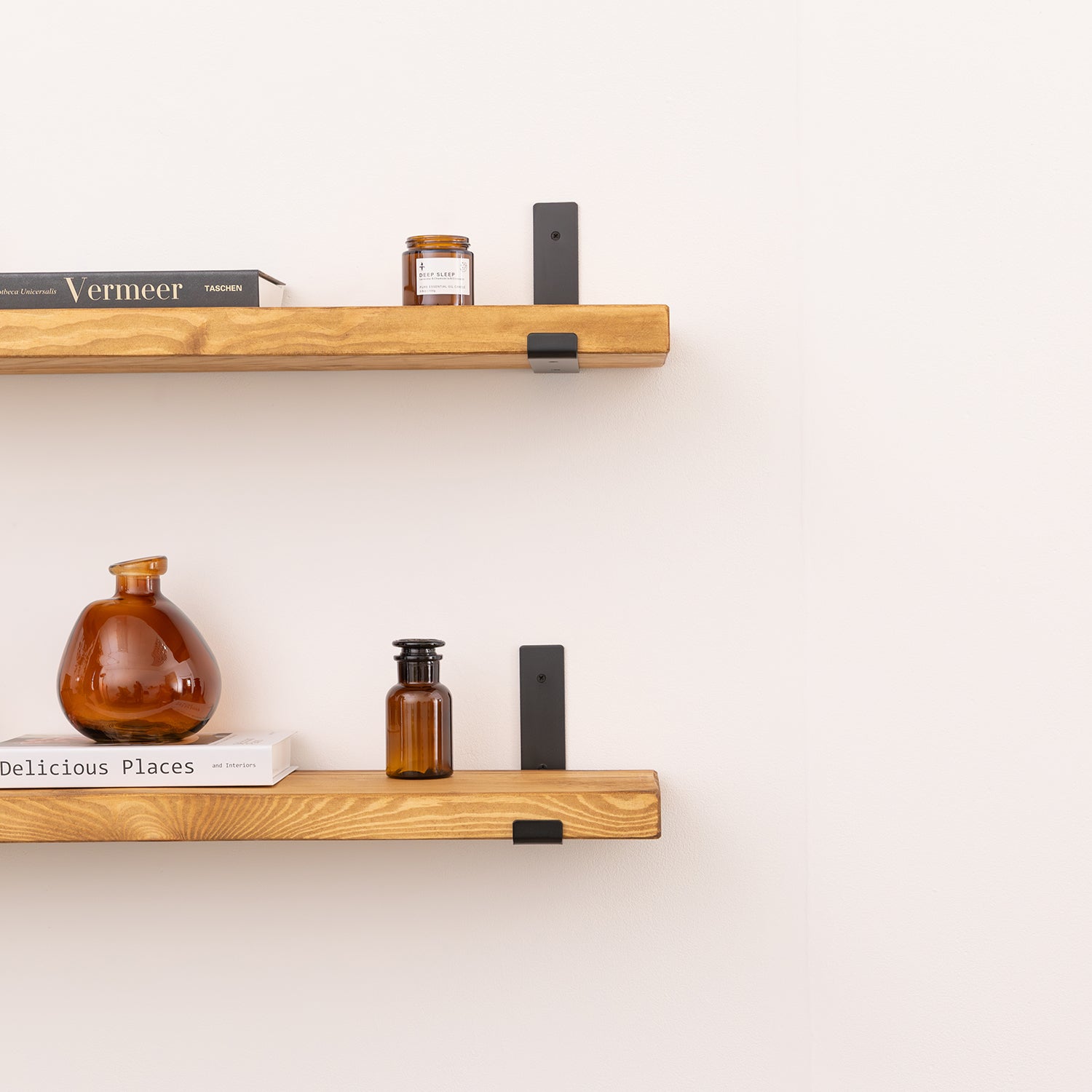 Solid Wood Shelf - Medium Brown