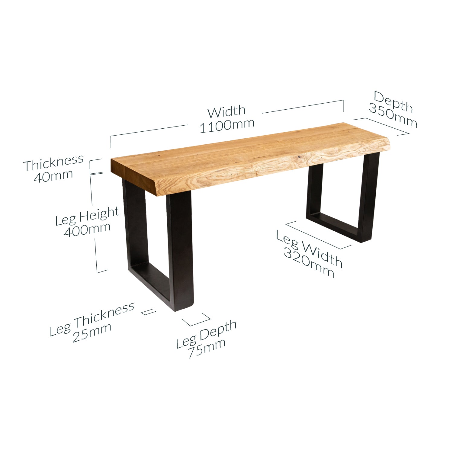 Waney Edge Dining Bench