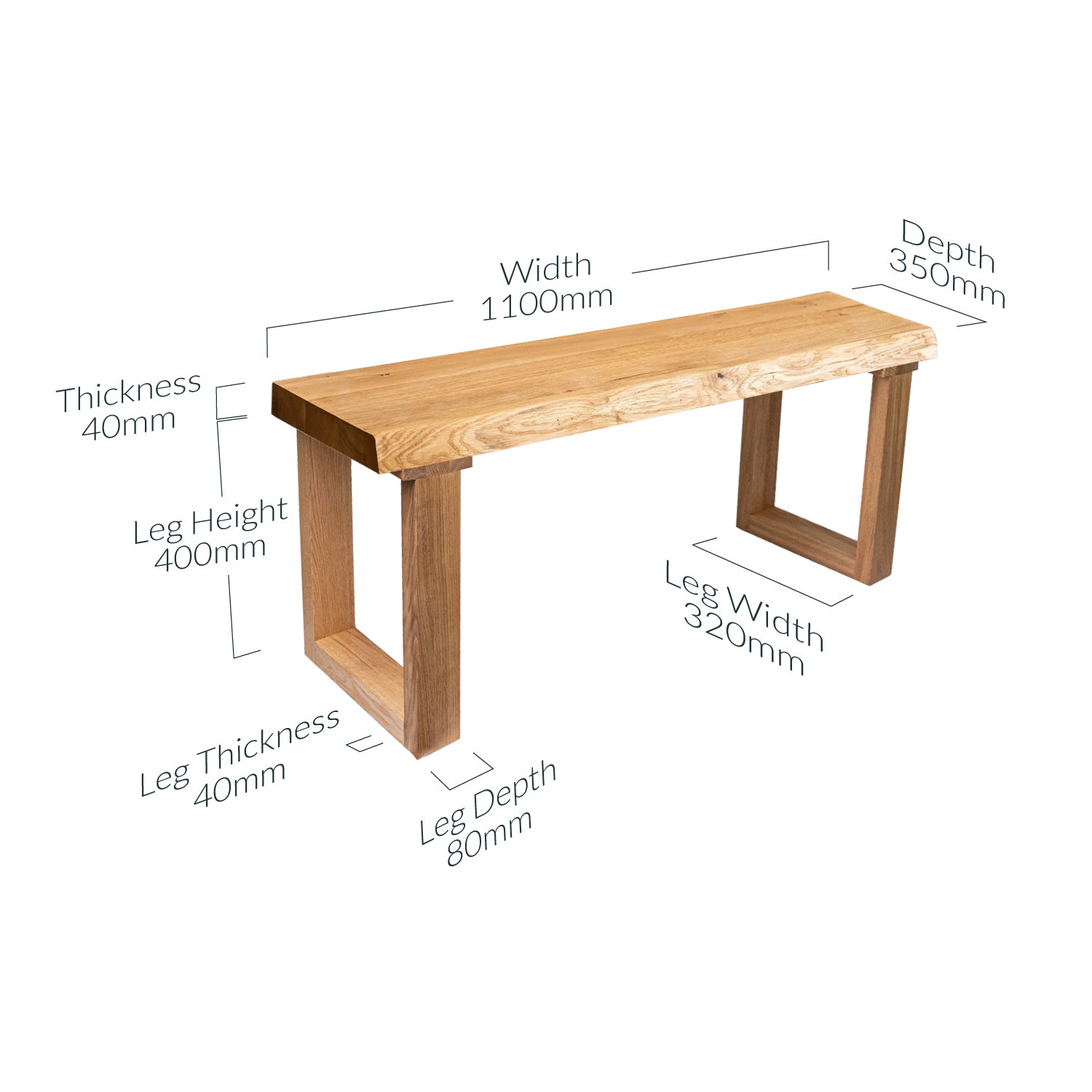 Waney Edge Dining Bench