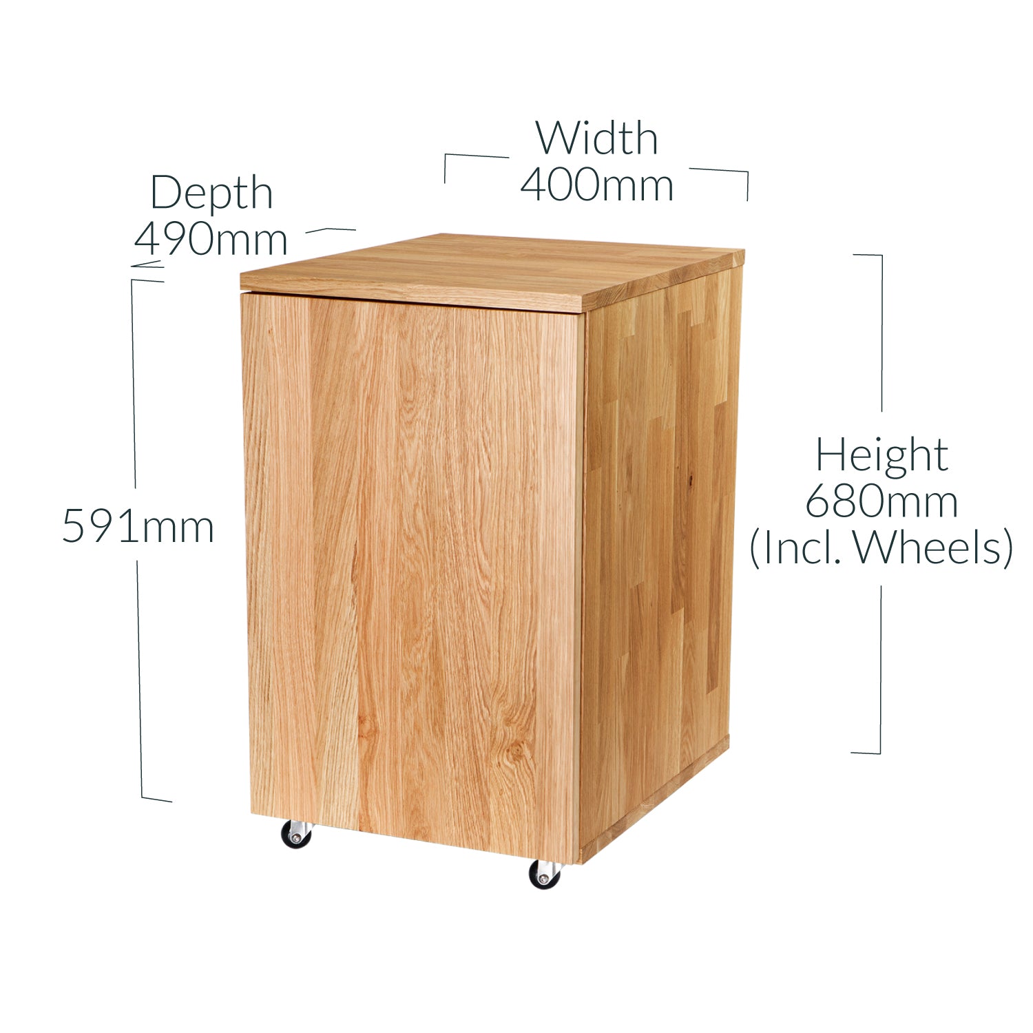 Wood Under Desk Pedestal Unit with Door