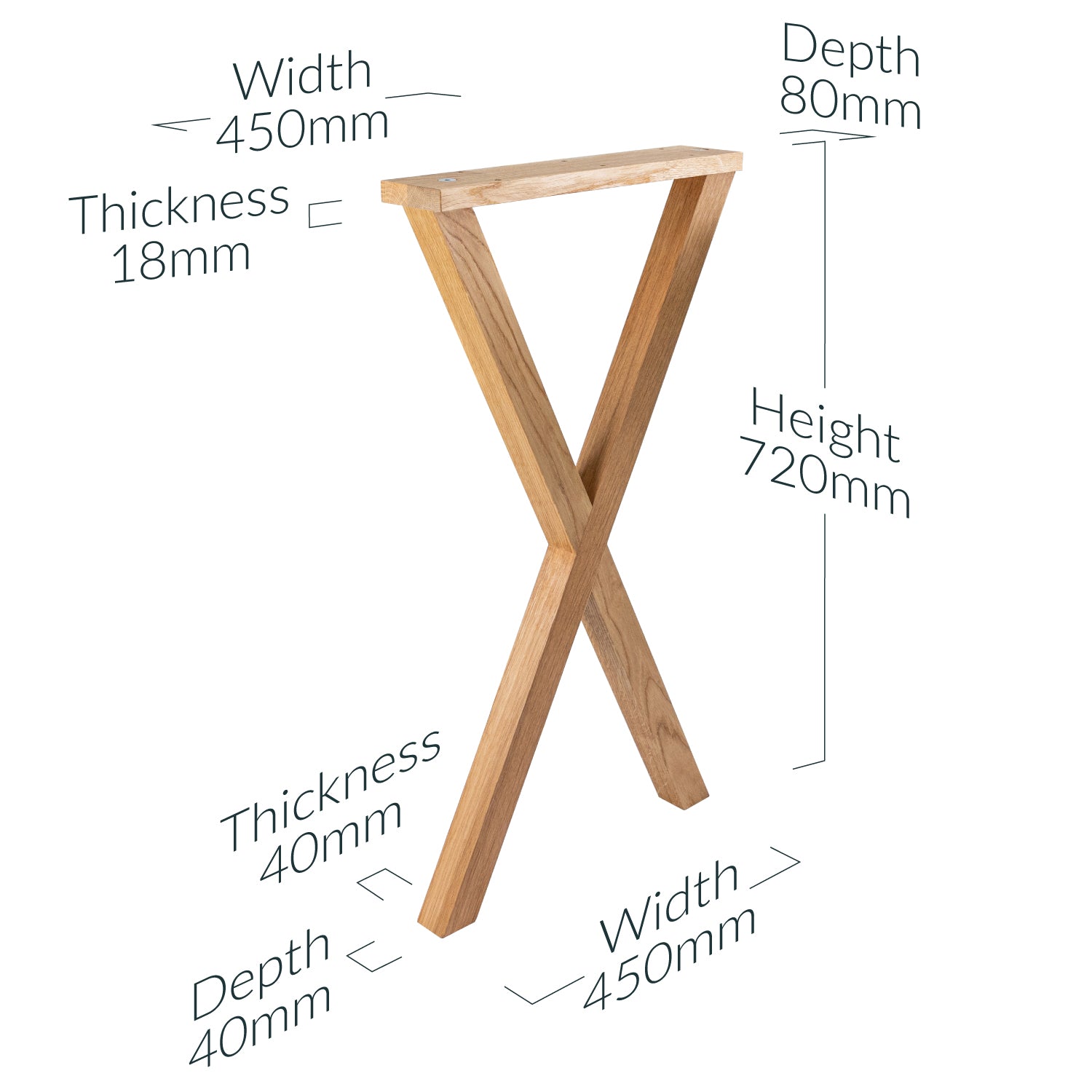 Wooden Cross Legs 40mm thick