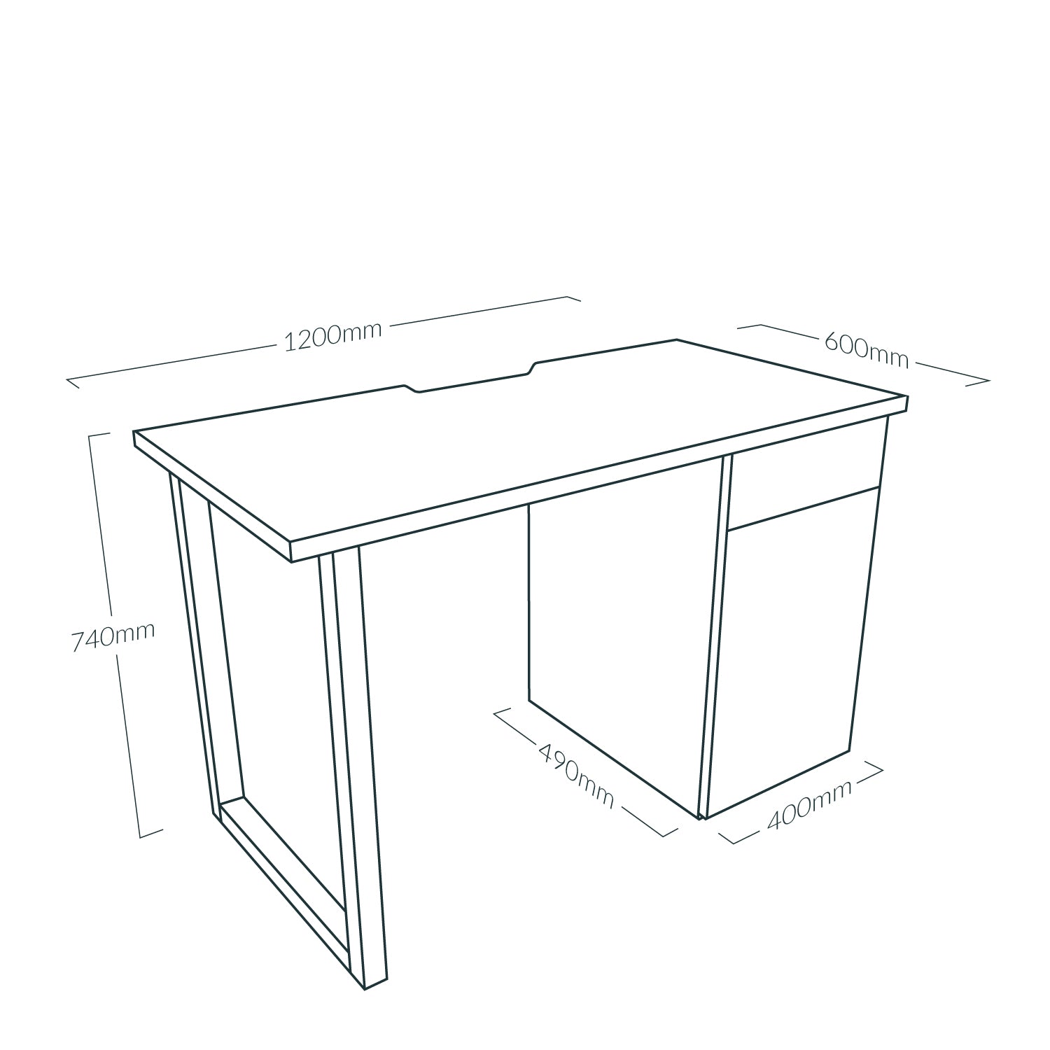 Wooden Desk with Drawers