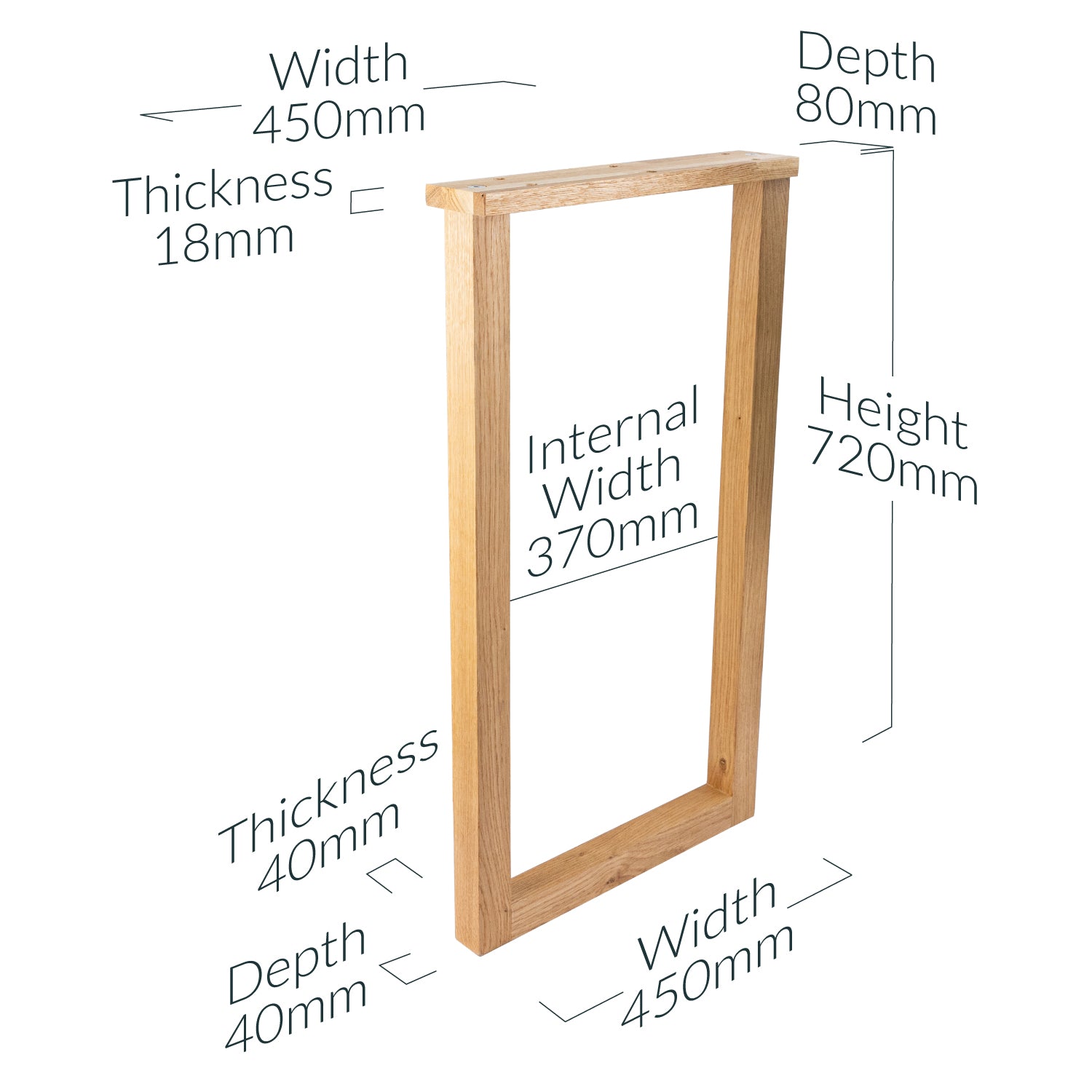 Wooden Square Legs 40mm thick