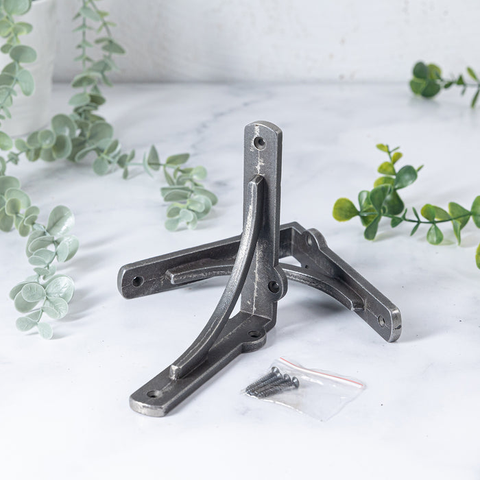 Cast Radiator Brackets Antique Iron Radiator Lug Cast-Iron Shelf Brackets (Pair)